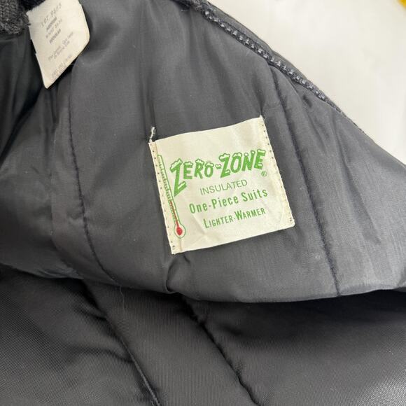 Vintage Zero-Zone Bib Overalls Mens Medium Black Insulated Snow Made USA 80s - Picture 8 of 11